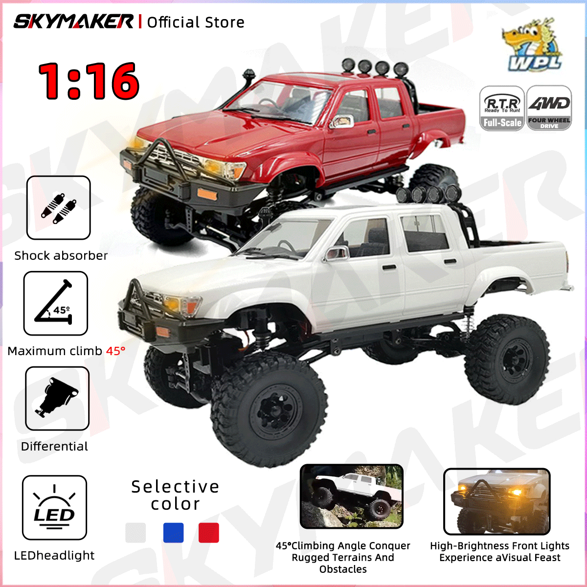 WPL C64-1 RC Car 1:16 Hailax 2 – Led Light Kit Rc recenzja i cena